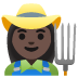 👩🏿‍🌾 woman farmer: dark skin tone display on Google